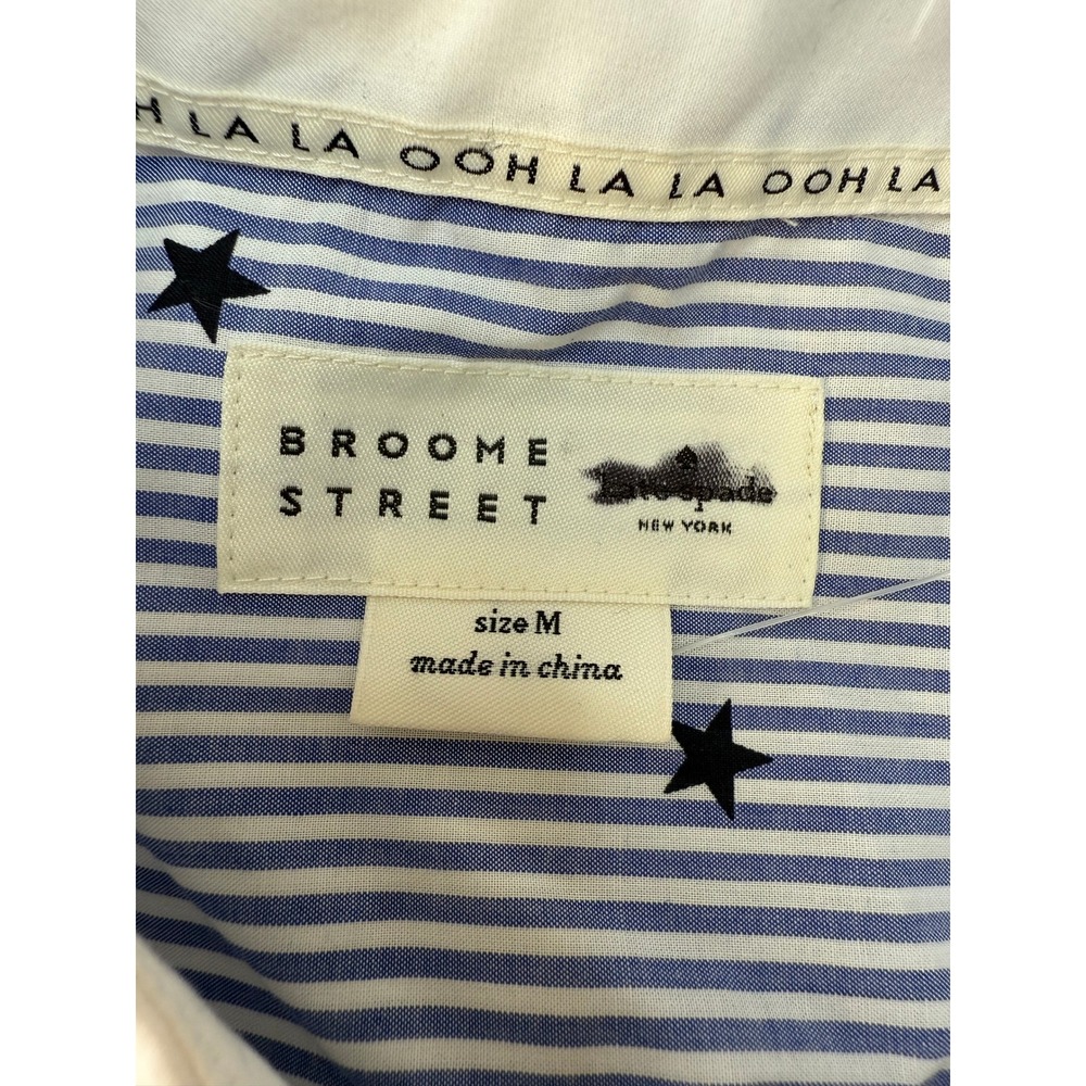 Kate Spade x Broome Street Blue Striped Stars Ruffle Womens Medium NEW Sample - Picture 3 of 12